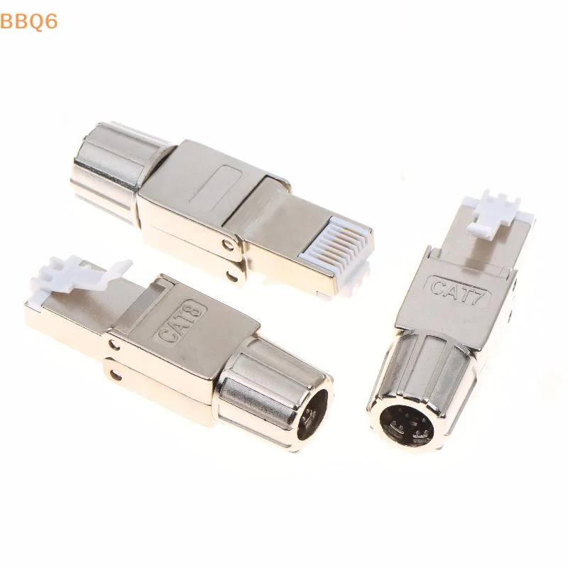 *1Pc Cat7 Cat6A Cat8 RJ45 Connector Tool-Free Zinc Alloy Shielded Ethernet Termination Plugs