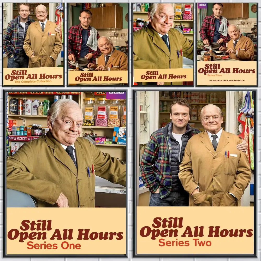 tv series S-Still Open All Hours-S Poster Peel and Stick Wall Art for Cafe Office Bar and Home Decoration