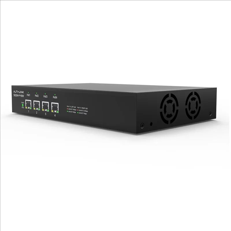 

4-Port Unmanaged 10G Base-T UTP Network Switch POE Compatible Plug-and-Play Design Budget-Friendly for NAS & PC in Stock