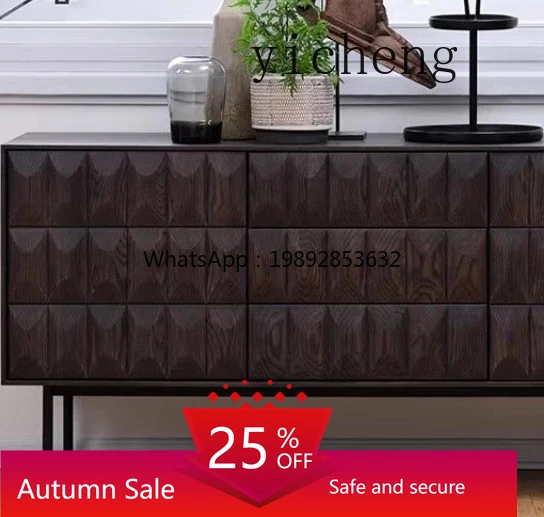 

ZZ medieval solid wood dining side cabinet retro restaurant dining preparation cabinet