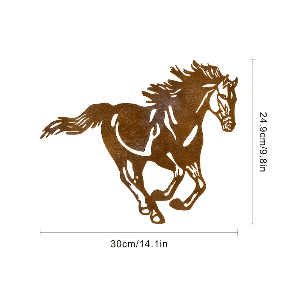 CIFBUY Metal Horse Wall Art Rustic Western Farmhouse Decor Outdoor Garden Sculpture For Yard Living Room Bedroom Unique Gift