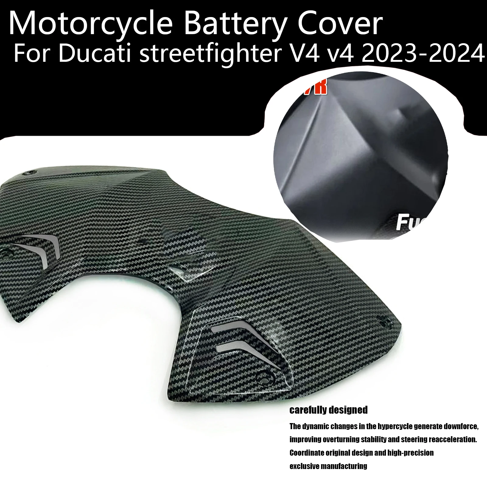 Motorcycle Accessories Fuel Gas Tank Battery Cover Guard Fairing Fit ABS Carbon Fiber For Ducati streetfighter V4 v4 2023-2024