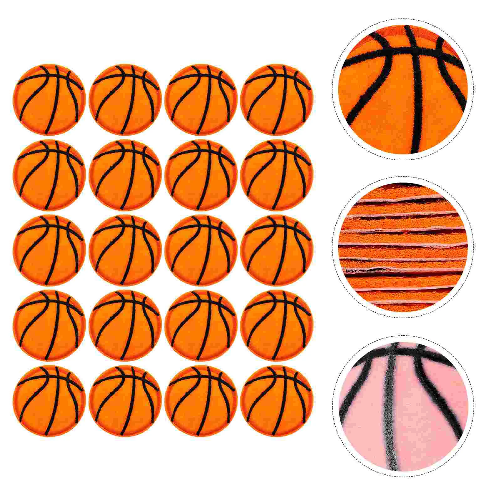 20 Pcs Basketball Stickers Patch Squishy Decor Sports Clothing Patches Basketballs Sewing Decorative Backpack Child