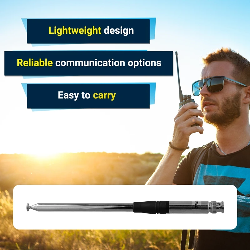 Антенна для рации 27 МГц CB, выдвижная портативная радиоантенна с высоким коэффициентом усиления, разъемы BNC