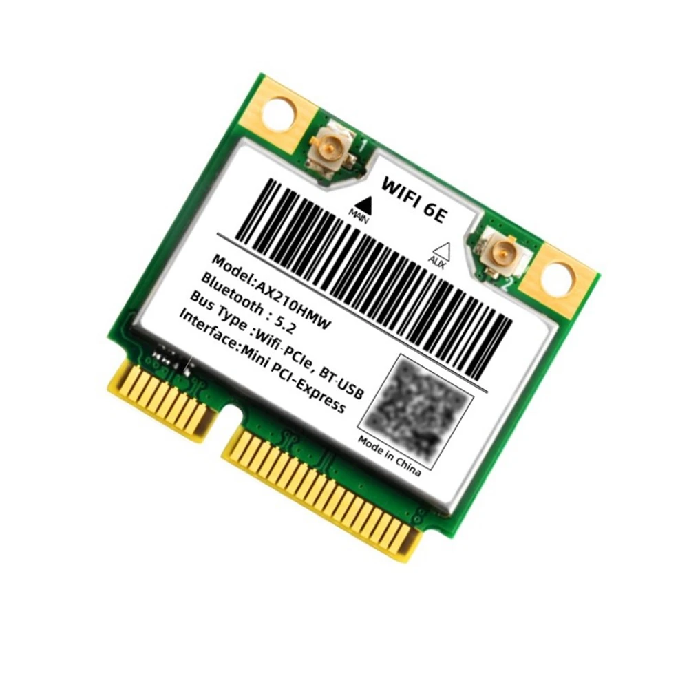 WiFi 6E AX210HMW Mini PCIE WiFi 6 Wifi Card for AX210 5374Mbps Bluetooth5.2 802.11Ax 2.4G/5G/6G WiFi6 Wireless Adapter