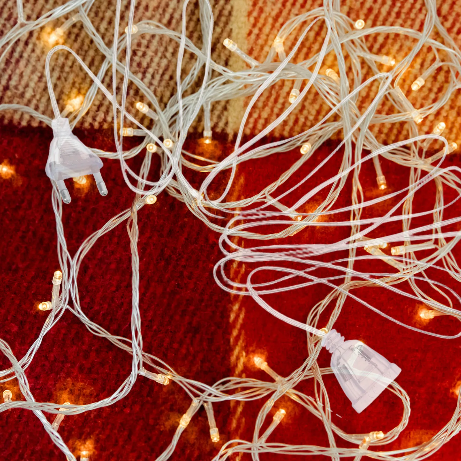Transparent Clear Extension Cord for LED Light Strings Easy Connect Lamp Power Extender Invisible Cord for Xmas Garden Decor
