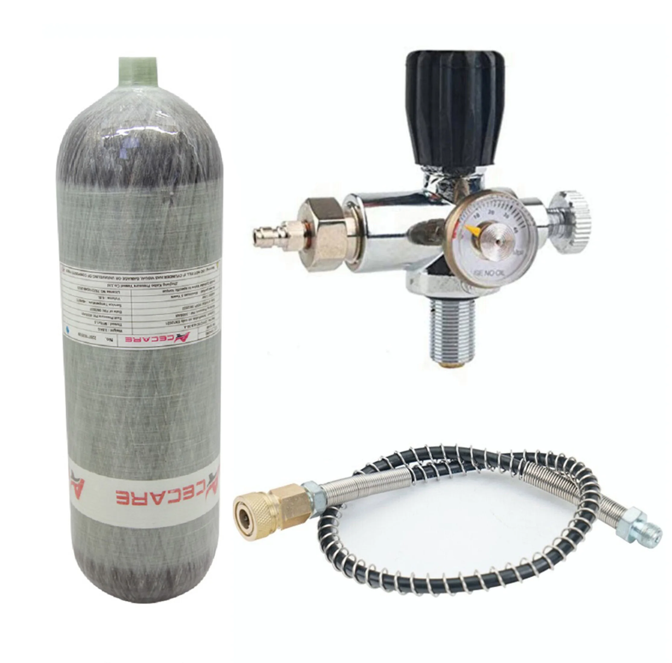 Acecare 4500Psi 300Bar 6.8L cylindre en Fiber de carbone réservoir d'air haute pression HPA Station de remplissage soupape de régulation plongée sous-marine M18 * 1.5