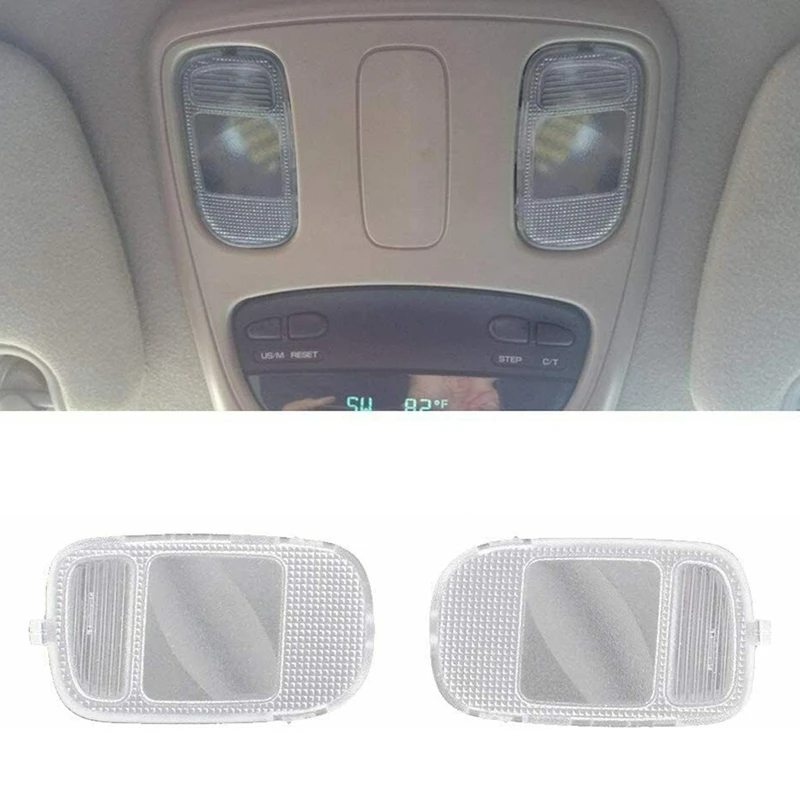 2Pcs Car Roof Reading Light Console Dome Lights Cover Map Lamp 5183270AA 5183271AA for Dodge Ram 1500 2500 3500 4500