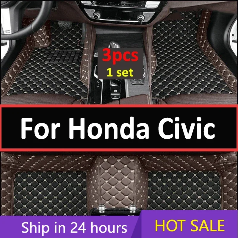 

Car Floor Mats For Honda Civic 2015 2014 2013 2012 Auto Decoration Leather Carpets Accessories Styling Parts Protect Waterproof