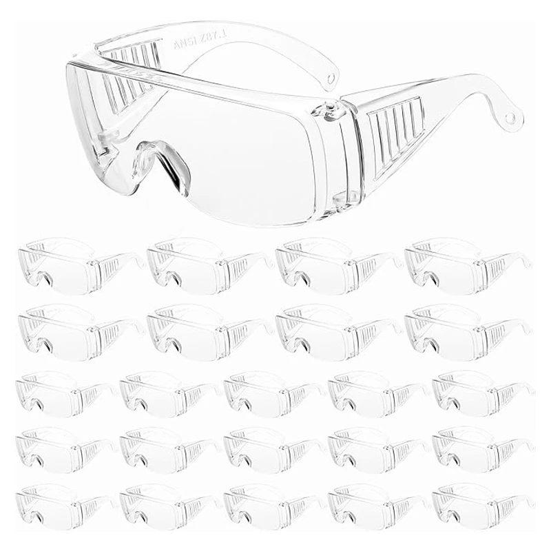 

24 Pack Clear Safety Glasses bulk, Lightweight Protective Eyewear For Men Women, Over Goggles Impact Scratch Resistant