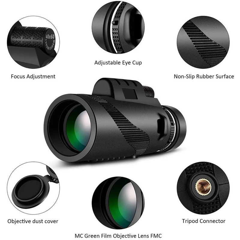 Imagem -06 - Telescópio Monocular com Suporte para Smartphone Alta Intensidade Impermeável ao ar Livre Observação de Pássaros Caça 12x50