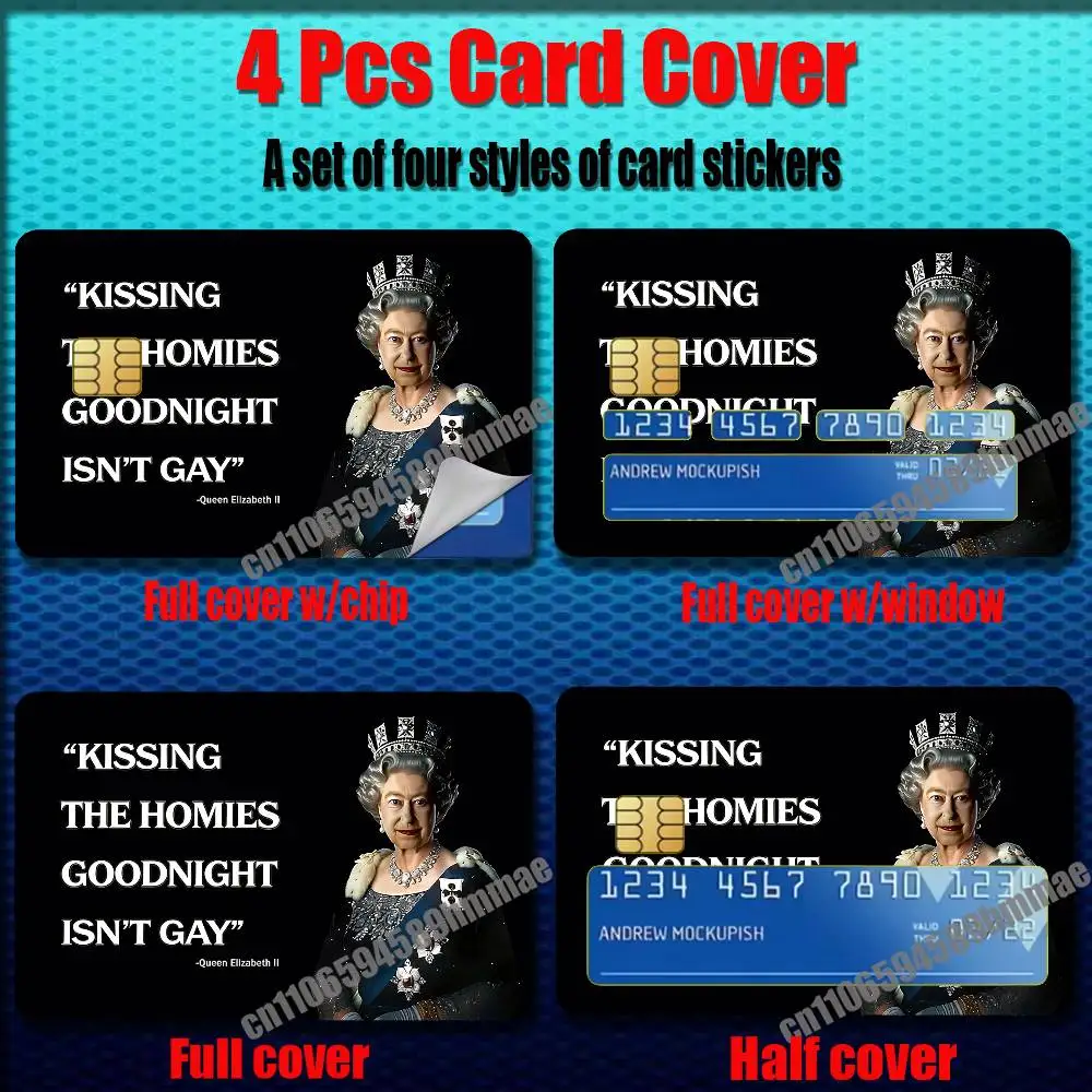 

For Kissing Homies Goodnight Paper Sticker Skin Credit Bank Bus Meal Access Decorative Self-adhesive Card Cover