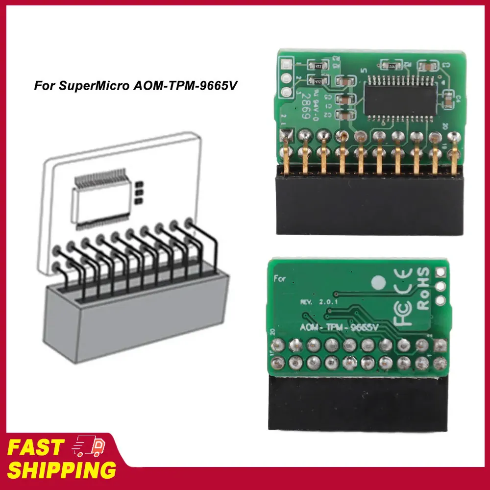 

20-контактный модуль TPM 2.0, вертикальный модуль надежной платформы для SuperMicro AOM TPM 9665V TCG 2.0