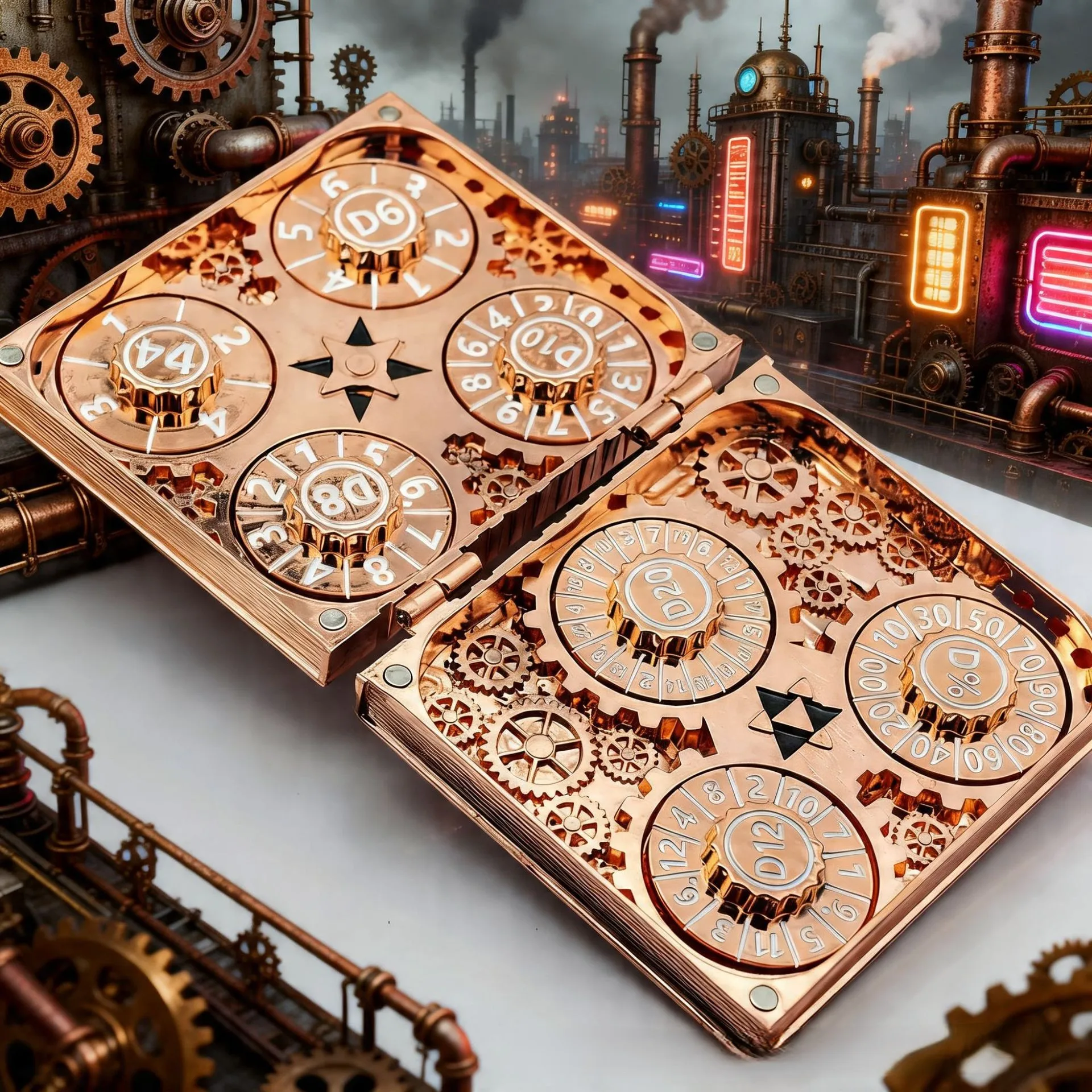 

DND Dice Square Metal Rotating Polyhedral Dice D&D Desktop RPG Fingertip Gyroscope Accessories 7 in 1 Folding Rotating Machine