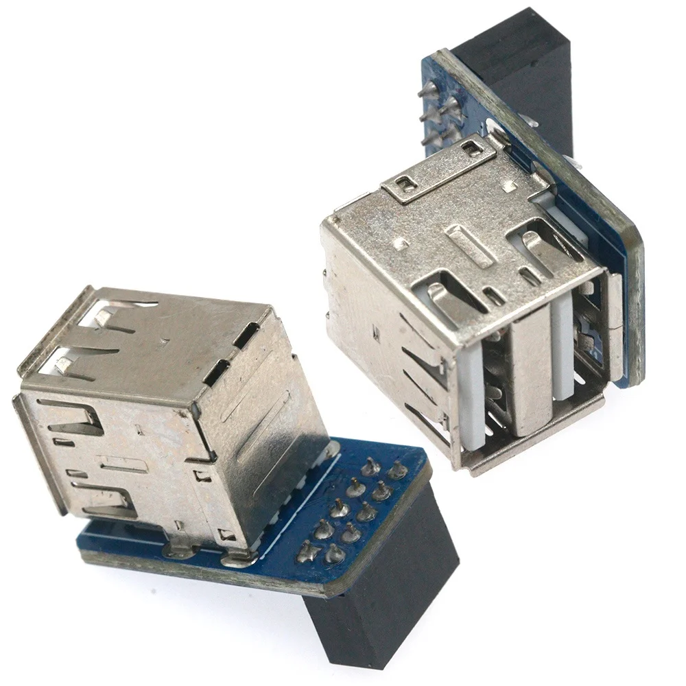 9Pin USB To USB 2.0 Adapter Expansion Board Motherboard 9Pin To 2 Ports USB Converter USB2.0 9Pin To A Female Extender