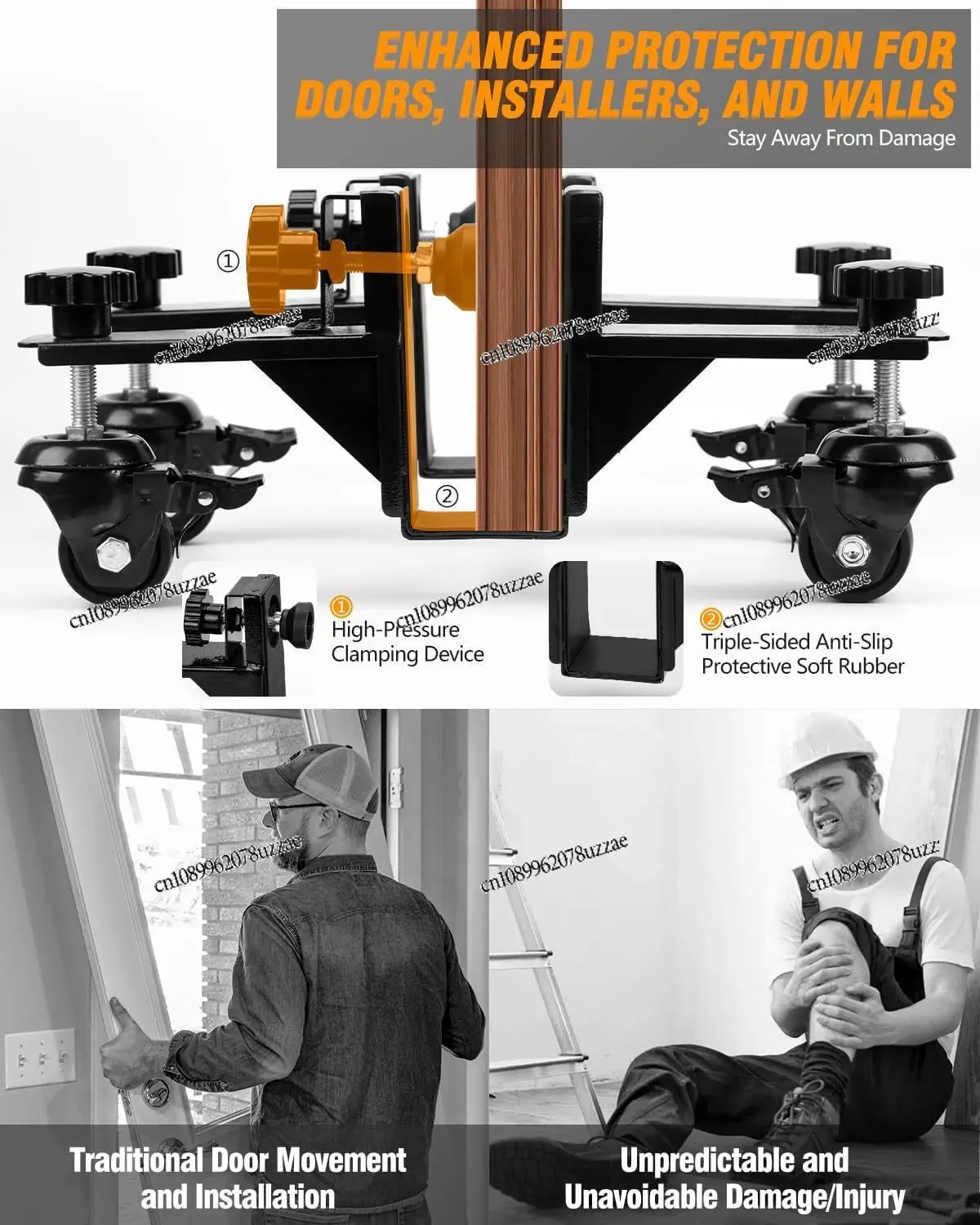 Door Panel Handling Cart Translation Roller Heavy Duty Mobile Adjustable Trolley