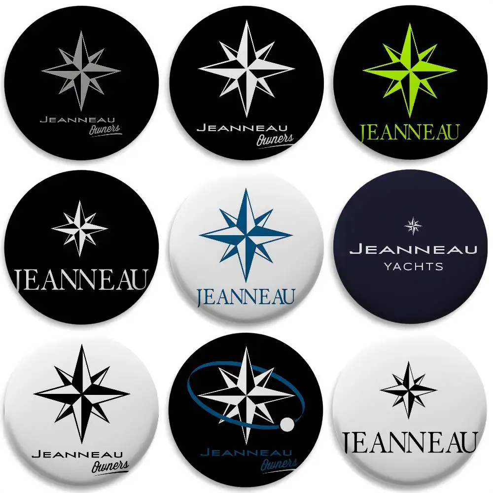 

J-JeanneauS Yachts Logo Badges Round Exquisite Badge Brooches Creative Pins For Clothes Hat Backpack Gift Accessories