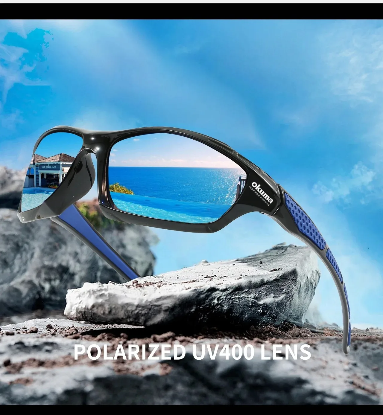 Okuma polarized fishing goggles UV400 are suitable for outdoor wearing such as fishing, cycling, and driving image 3
