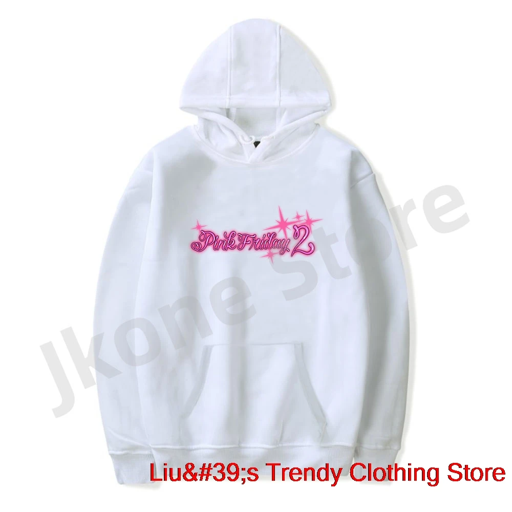 

Nicki Minaj Pink Friday 2 Airbrush Hoodies Album Logo Merch Women Men Fashion Casual Sweatshirts Top