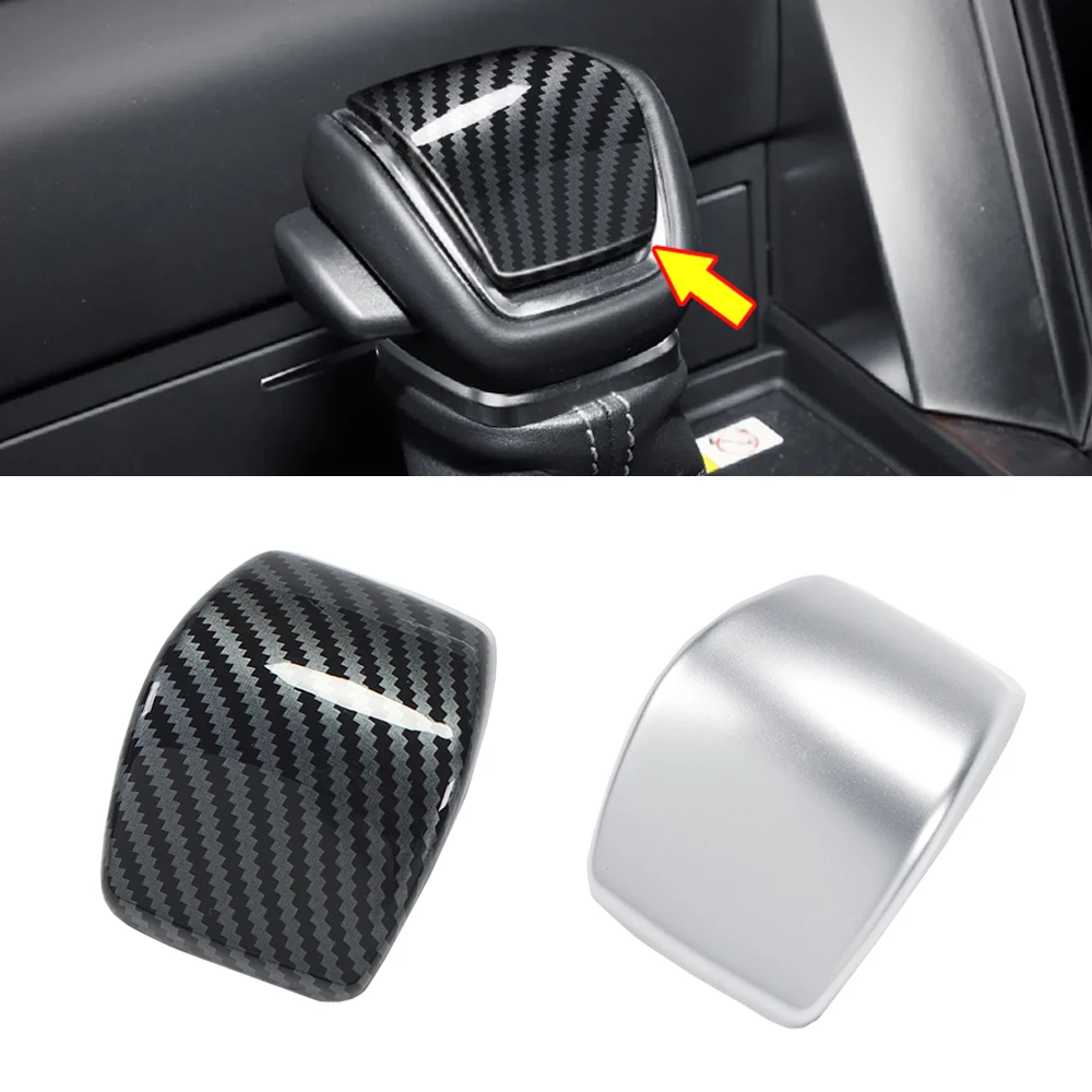 LC300 Silver/Carbon Fiber Car Gear Shift Knob Cover Trim For Toyota Land Cruiser 300 2022 2023 Accessories