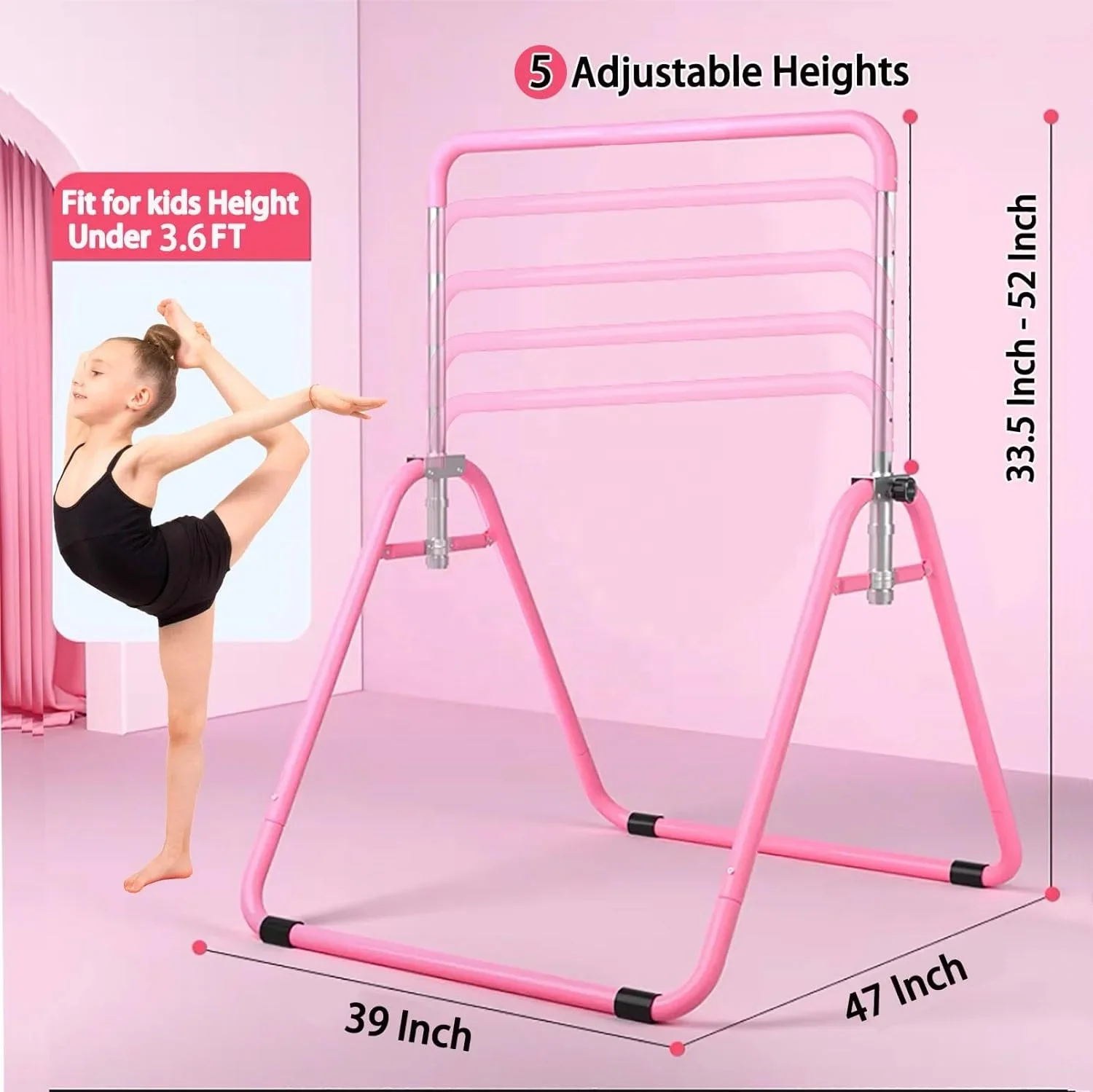 Adjustable Household Muscle Strength Pull-up Bars Indoor Kids Horizontal Bars Portable Foldable Gym Fitness Gymnastics Bar