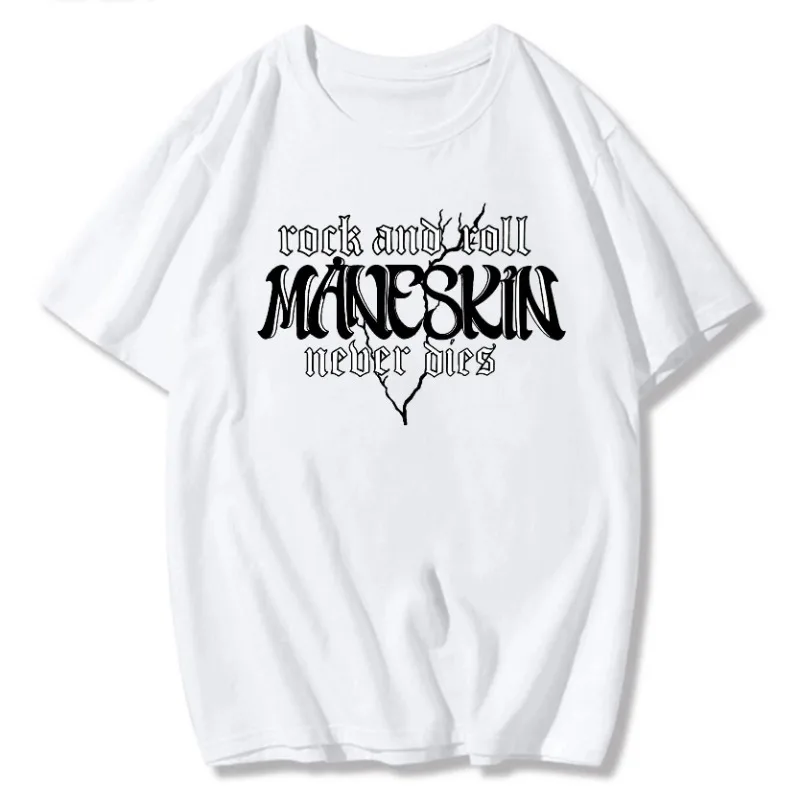 Respzed-T-shirt graphique Maneskin Street Fashion pour femmes, Streetwear Harajuku, Chemises musicales décontractées, Hip Hop, Esthétique, Été