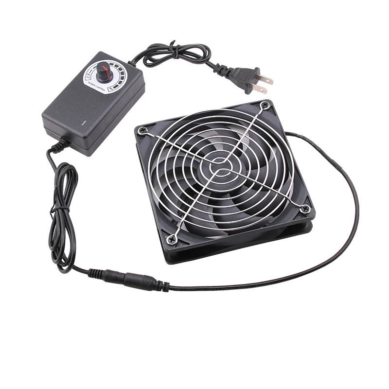 Grande Airflow Pet Kennel Cooling Fan, Farm Speed Control Exhaust Fan, 12 centímetros