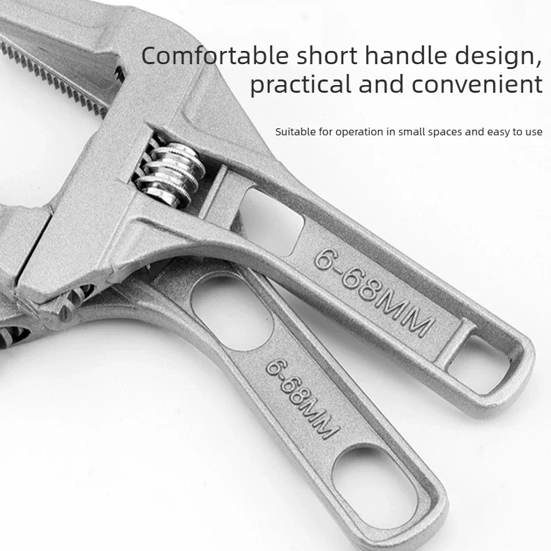 Adjustable Bathroom Wrench Strong Clamping Large Open End Multifunctional Spanner Repair Tool for Pipe Nut and Screw Removal