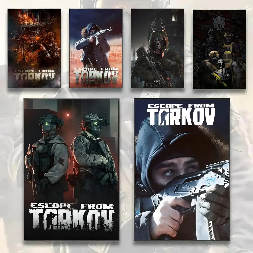Game E-Escape From Tarkov Poster Painting Prints Wall Art Picture Film Room Home Bar Cafe Decor Home Mural