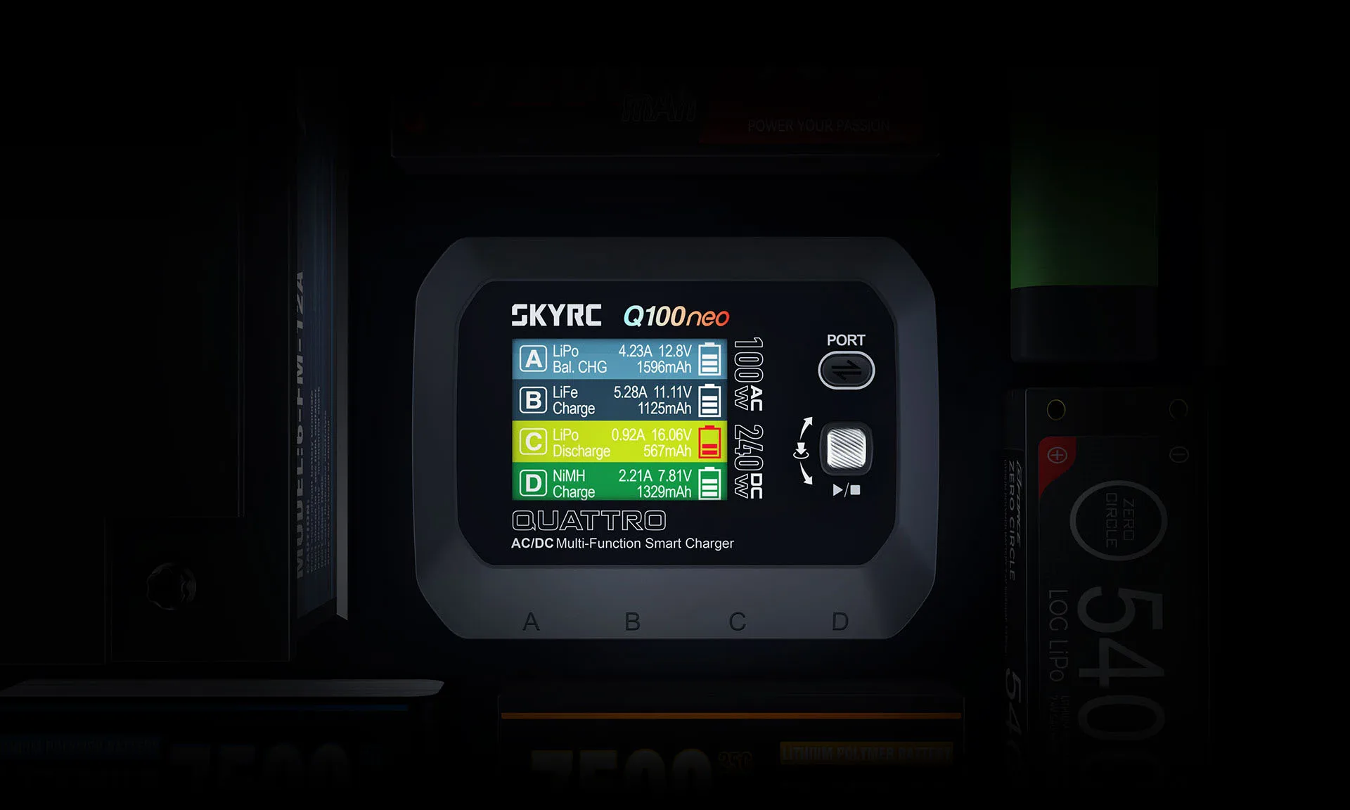 شاحن ذكي متعدد الوظائف SKYRC Q100 ENO AC/DC
