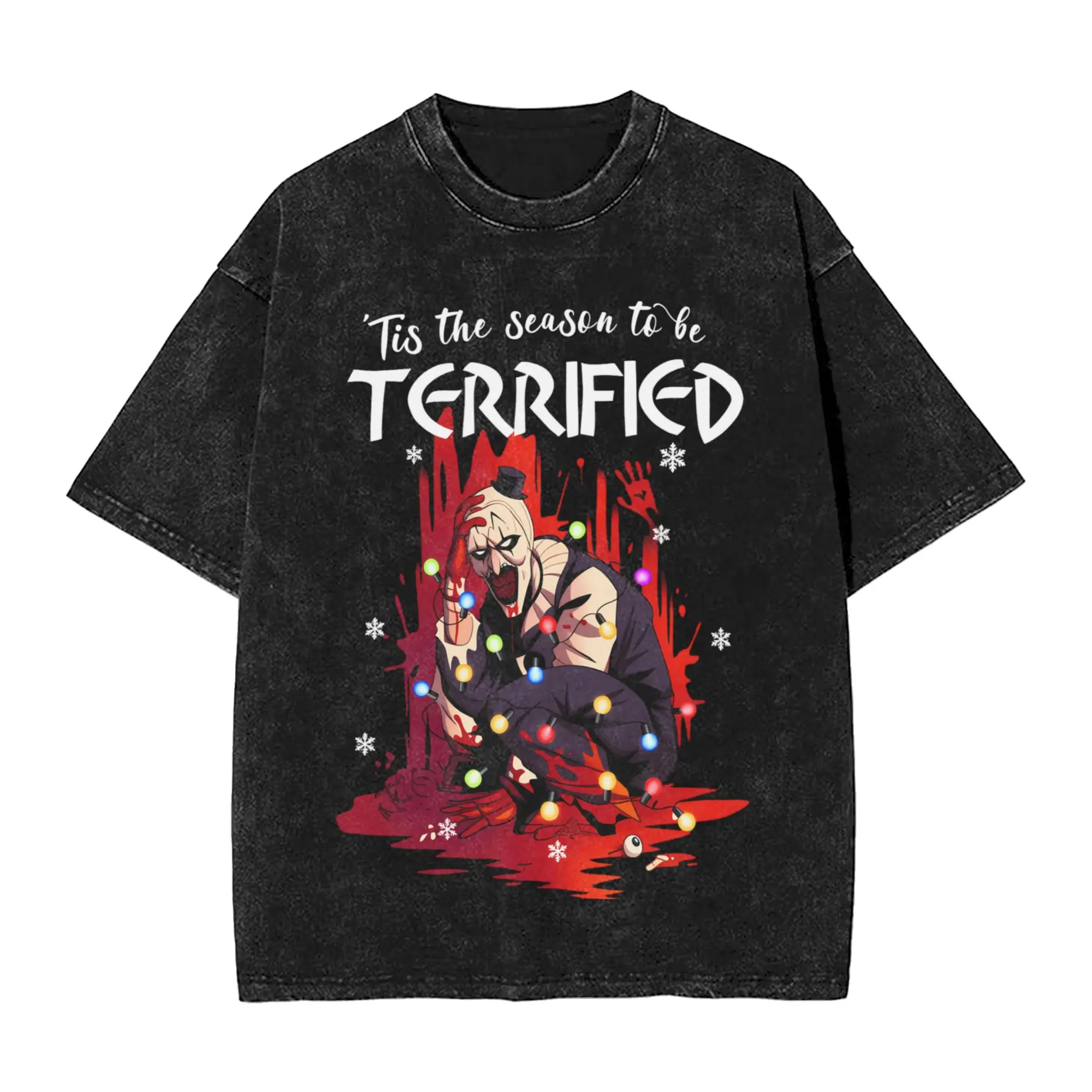 

Terrifier Holiday Spirit Santa T Shirt Popular T-Shirts Short Sleeve Y2K Basic Tops Summer Cotton O Neck Oversized Clothing