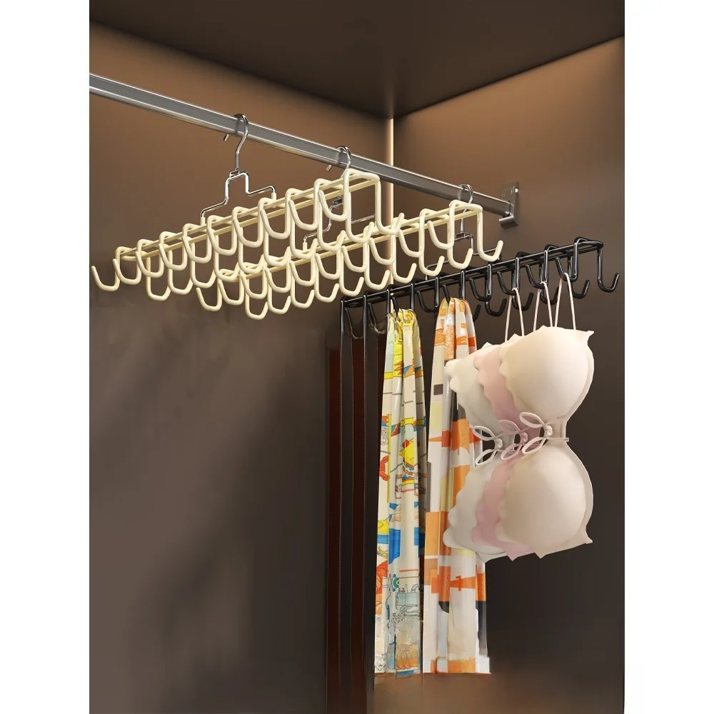 

Многофункциональная вешалка-крючок для хранения нижнего белья и одежды, противоскользящая, регулируемая по длине, металлическая, для взрослых