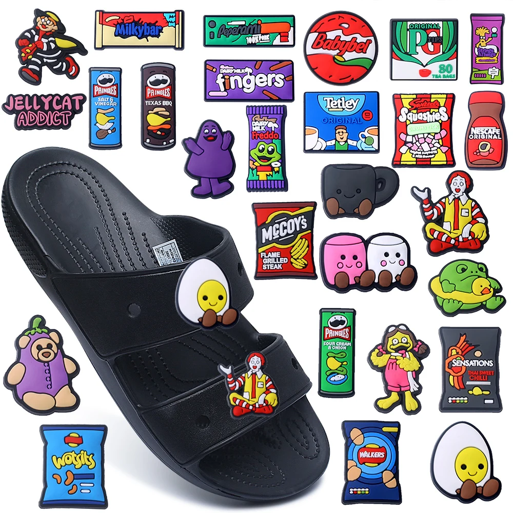 

1-18PCS MINISO Food series Shoe Charms Garden Shoe Accessories Buckle Fit Clogs Decaration Sandals Decorate Men Women Gift