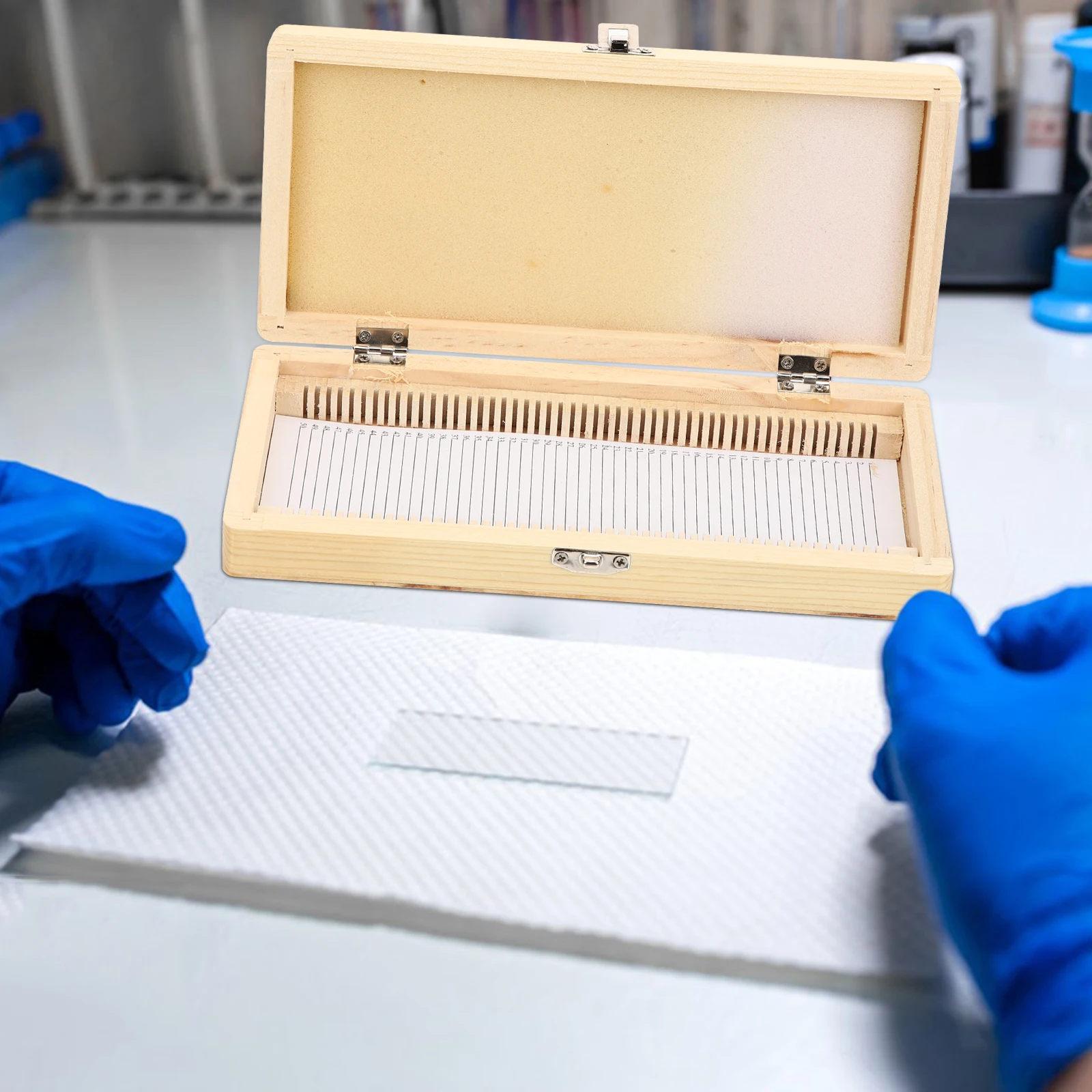 

Premium Wooden Microscope Slide Storage Box Pathology Specimen Case With Numbered Slots Contents Sheet Durable Wood Material