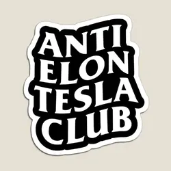 Anti Elon Tesla Club Blk Magnet Decor Cute Baby Refrigerator Funny Holder Colorful Kids Home Stickers Toy Children Magnetic