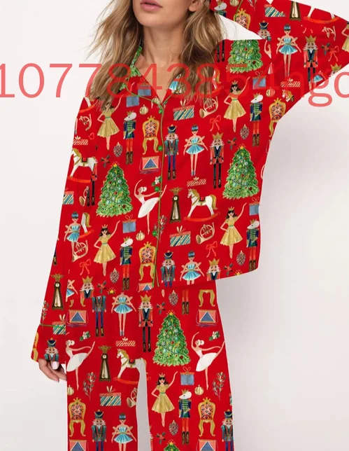 Christmas Nutcracker Pajama Set 3D Printed Spring/Summer New  Casual FashionLong Sleeve Set