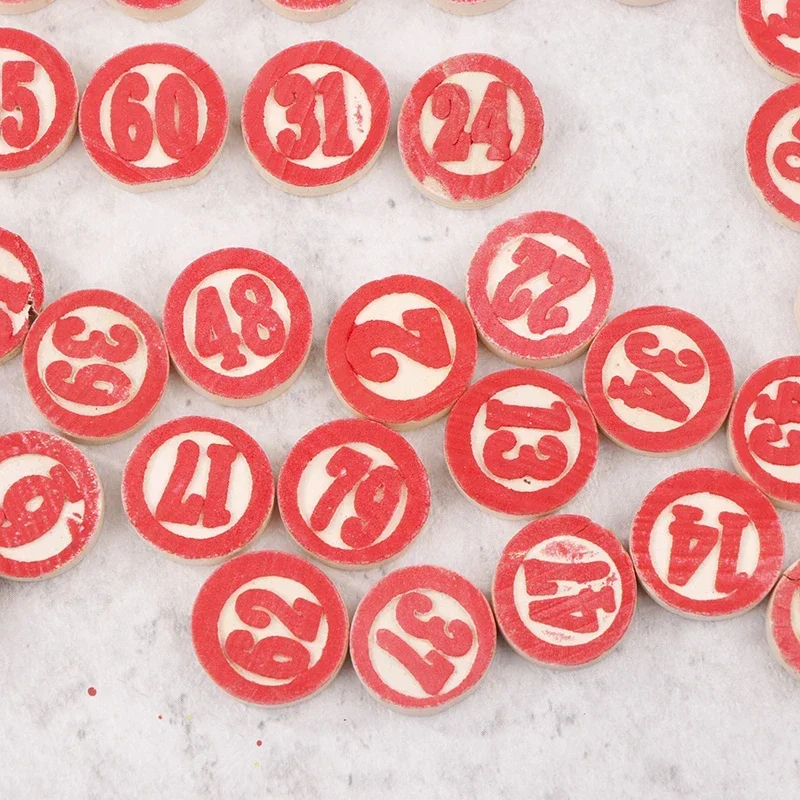 90pcs Deluxe Wooden Replacement Plates For Exciting Bingo Lotto Numbers Game - Ideal Gaming Gift For Friends And Family