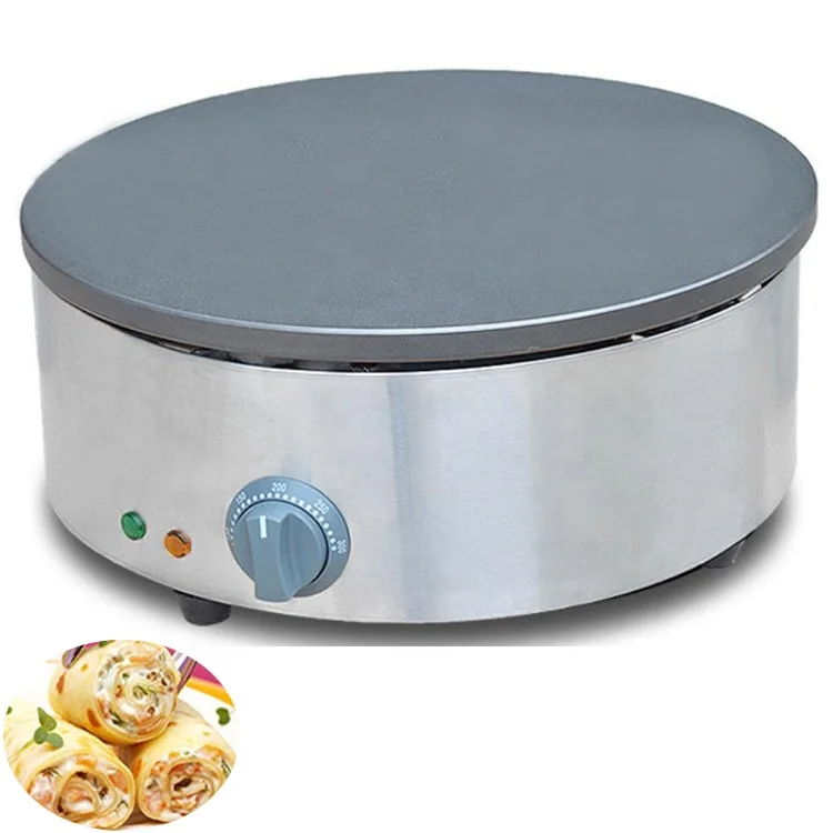 Commercial Pancake Cake Making Non-Stick Electric Crepe Maker with Serving Station