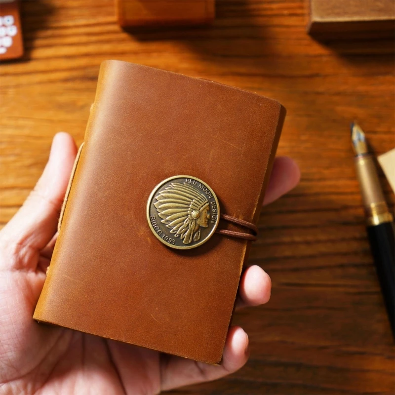 Notebooks Vintage Retro Leather Journal Notebook Handmade Writing Notepad H8WD