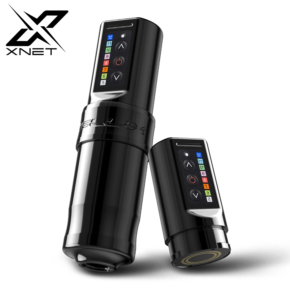 XNET FLUX máquina de tatuaje inalámbrica profesional, pluma de Motor sin núcleo fuerte, pantalla Digital LED, batería de litio para artista de