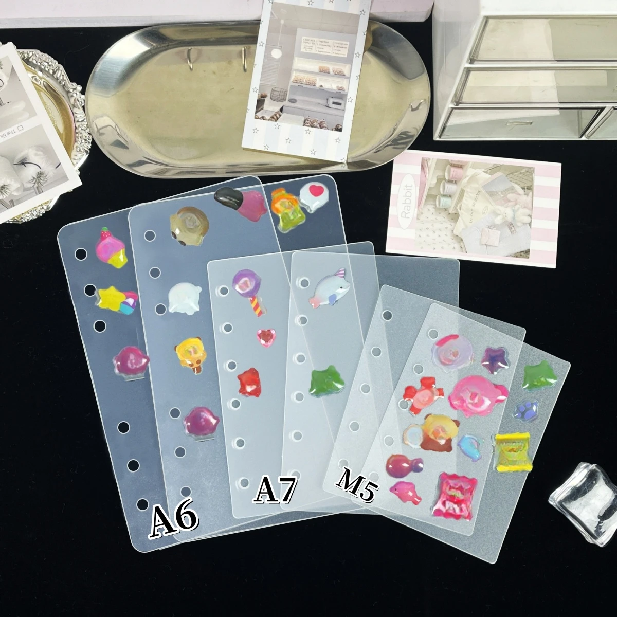 10pcs PP Frosted Clear Binder Divider Tab A5 A6 A7 M5 Loose Leaf Notebook Index Page Separator Card Album Photo Organizer Board