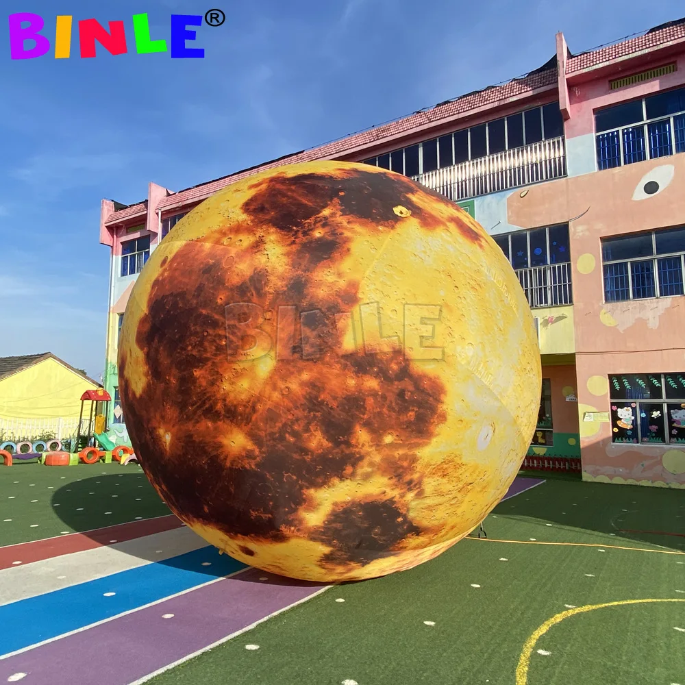 High Definition 3meters Air Blown Giant Inflatable Moon Ball With Led Light Outdoor Decorations Inflatable RGB LED Moon Balloons