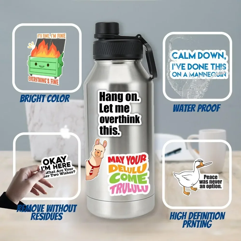 ‌130 Funny Saying Stickers for Adults, Waterproof for Bottles, Laptops, Bumpers, Phones, Hats, Walls, Windows