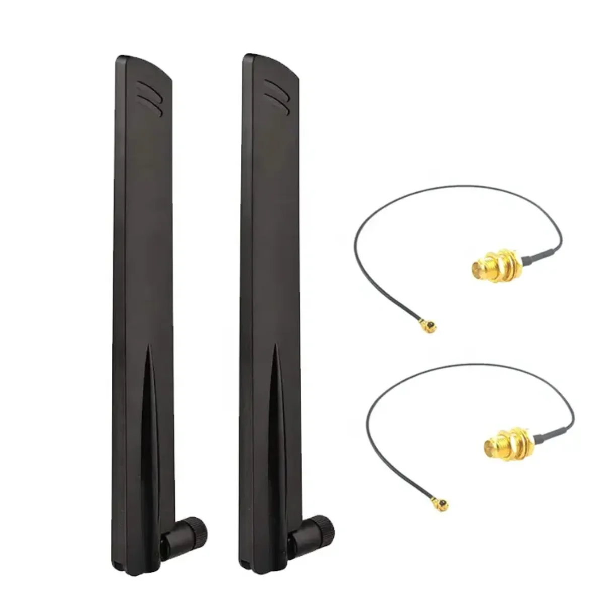 2pcs 433MHz Antenna High Gain 18dBi SMA Male+15cm I-P-E-X1 Adapter Cable RP SMA Foldable Antennae for Enhancing Wireless Signal
