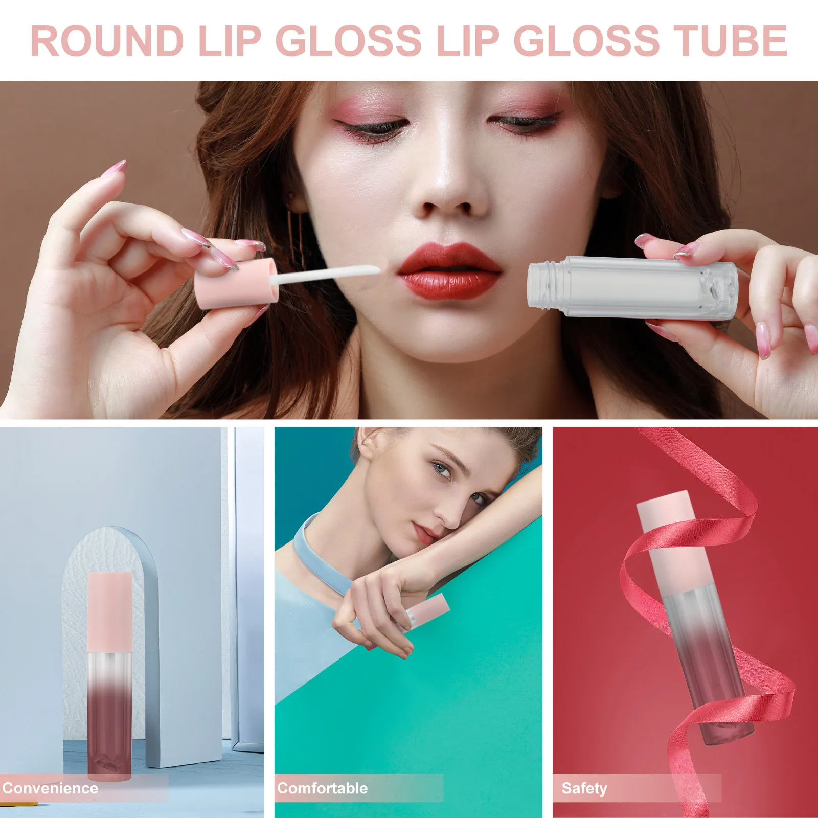 10pcs Refillable Mini Lip Gloss Bottles, Portable Empty Gloss Tubes for Travel & Daily Use, Lightweight ABS Container