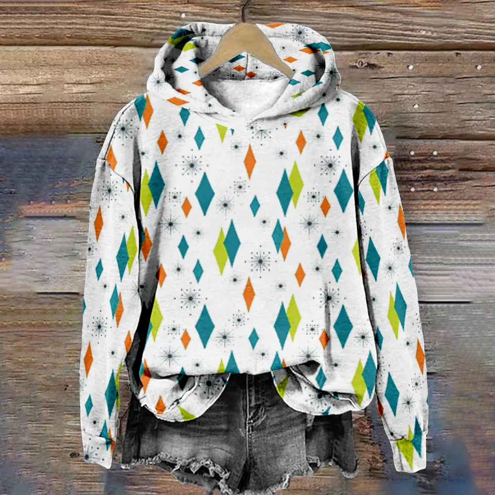 Casual Women Hoodie Flamingo Print Harajuku Long Sleeve Sweatshirt Casual Fashion