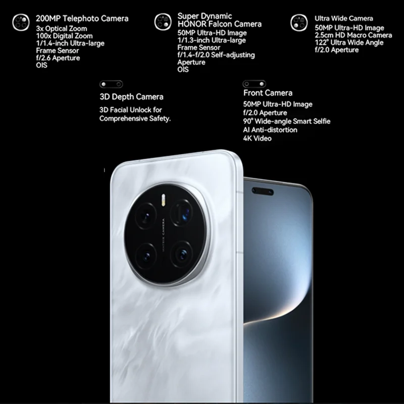 HONOR Magic7 Pro الإصدار العالمي 16GB 1TB 5G هاتف 6.8 بوصة 120 هرتز شاشة OLED Snapdragon 8 Elite 5850mAh 80W لاسلكي