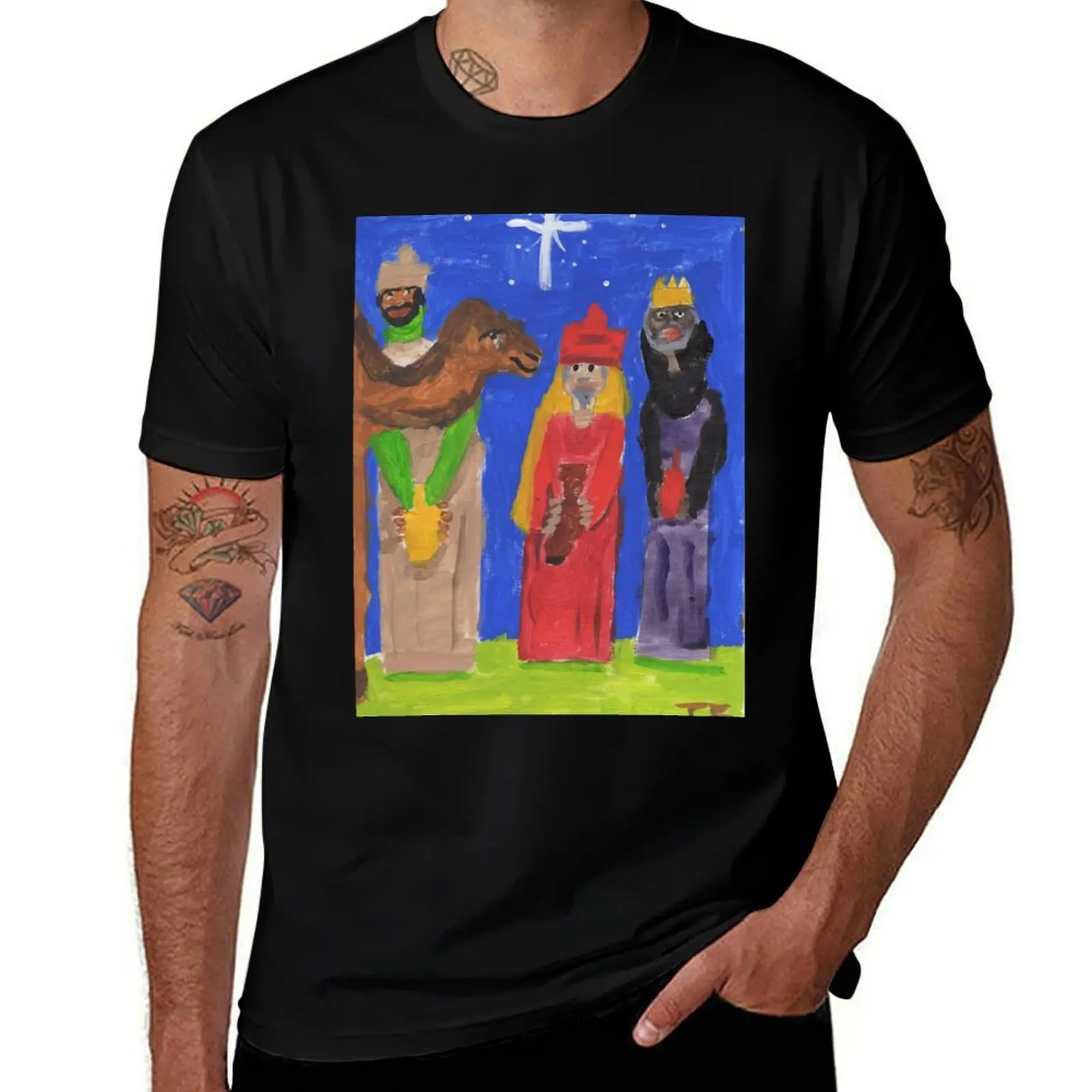 three men and a camel T-Shirt Relaxed Casual Short Sleeve Tee T-Shirt