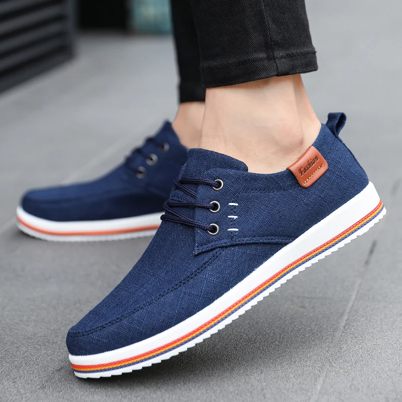 Large size men shoes fashionable summer breathable canvas shoes men classic vulcanized shoes lightweight casual walking shoes 47