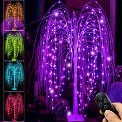 2.1M 400 LED Willow Tree Light Outdoor Lighted Willow Tree Christmas Bonsai Tree Light with Timer Remote for Holiday Party Decor